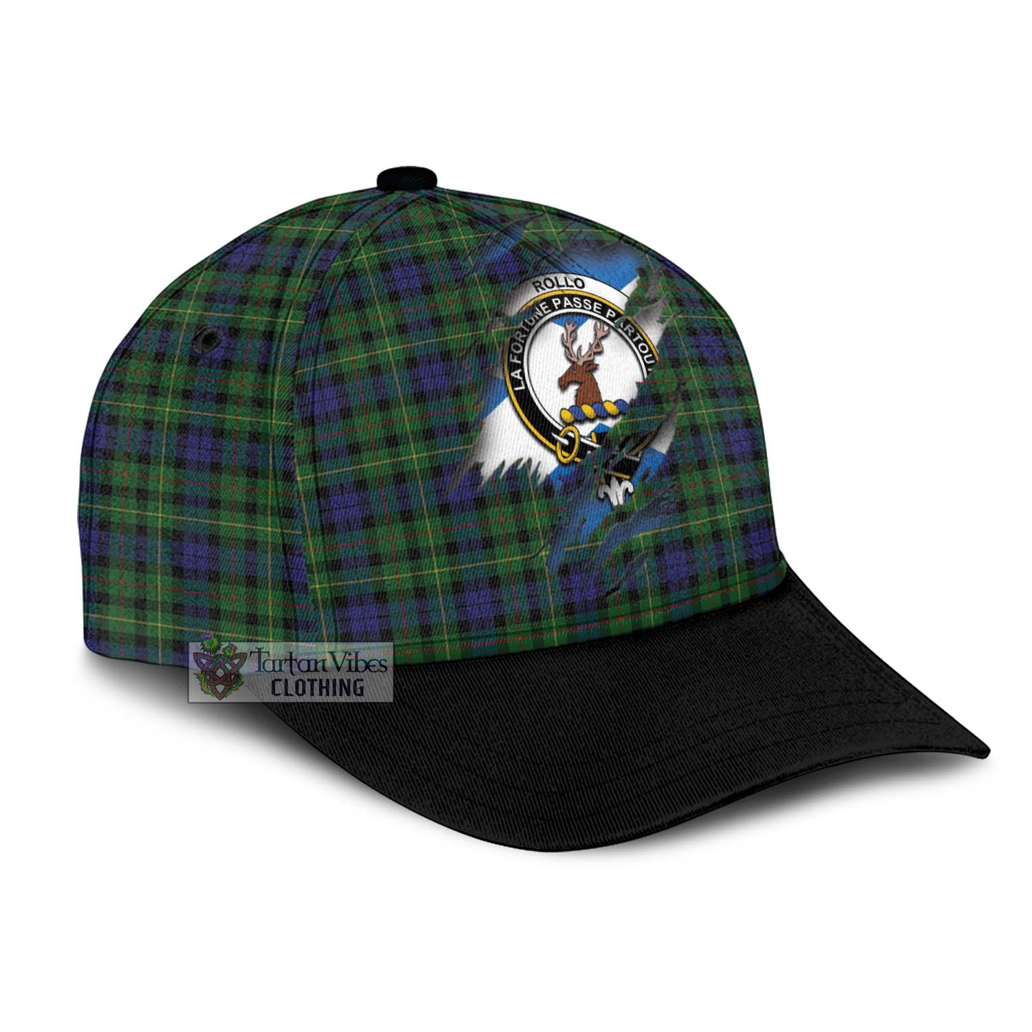 Tartan Vibes Clothing Rollo Tartan Classic Cap with Family Crest In Me Style