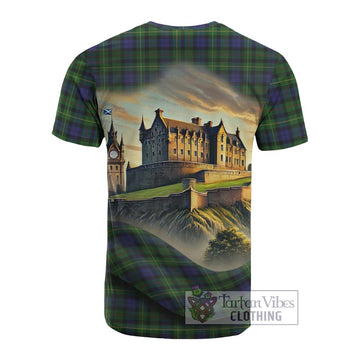 Rollo Tartan Family Crest Cotton T-shirt with Scottish Ancient Castle Style - Tartan Vibes Clothing