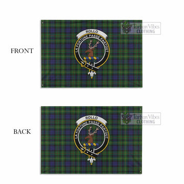 Rollo Tartan House Flag with Family Crest