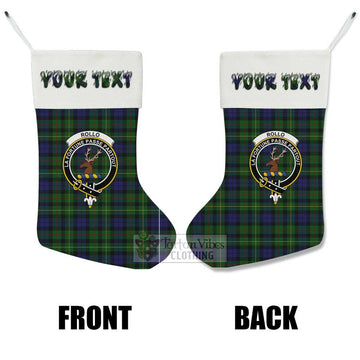 Rollo Tartan Family Crest Christmas Stocking with Personalized Text