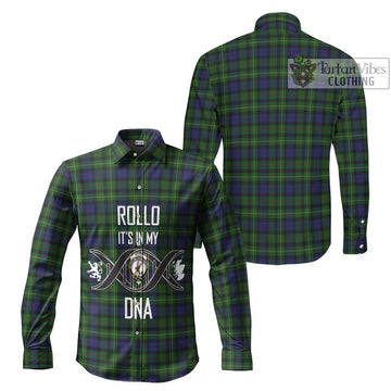 Rollo Tartan Long Sleeve Button Shirt with Family Crest DNA In Me Style Men's Shirt - Tartan Vibes Clothing