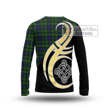 Rollo Tartan Long Sleeve T-Shirt with Family Crest and Celtic Symbol Style