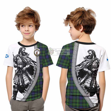 Rollo Tartan Clan Crest Kid T-Shirt with Highlander Warrior Celtic Style - Tartan Vibes Clothing