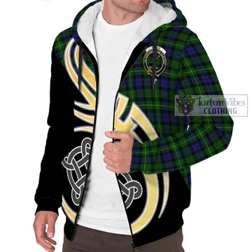 Rollo Tartan Sherpa Hoodie with Family Crest and Celtic Symbol Style