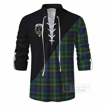 Rollo Tartan Ghillie Kilt Shirt with Family Crest and Military Logo Style