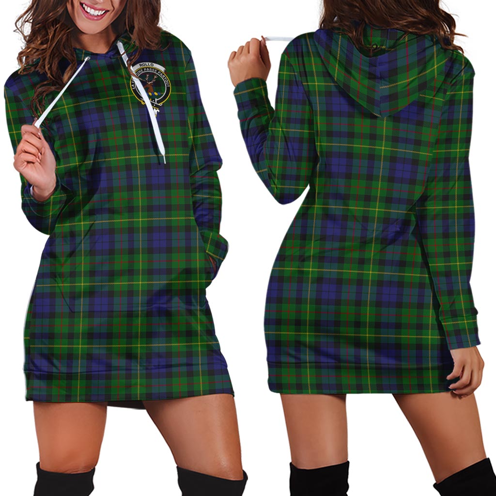 Rollo Tartan Hoodie Dress with Family Crest - Tartan Vibes Clothing