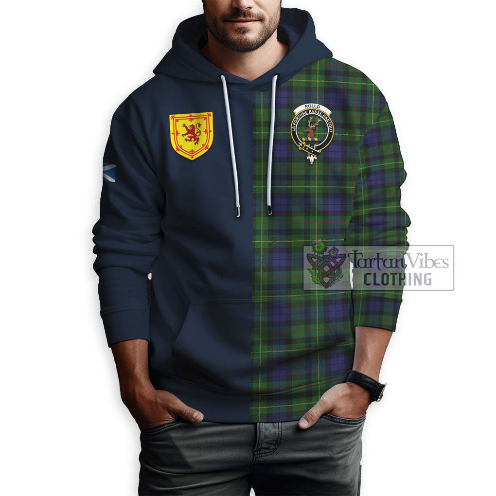 Rollo Tartan Hoodie Alba with Scottish Lion Royal Arm Half Style - Tartan Vibes Clothing