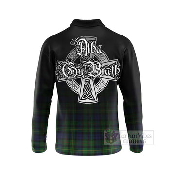 Rollo Tartan Long Sleeve Polo Shirt Featuring Alba Gu Brath Family Crest Celtic Inspired