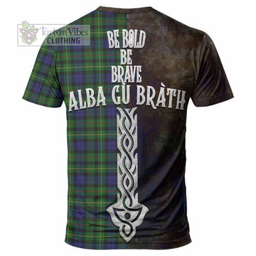 Rollo Tartan Family Crest T-Shirt Alba Gu Brath Be Brave Lion Ancient Style - Tartan Vibes Clothing