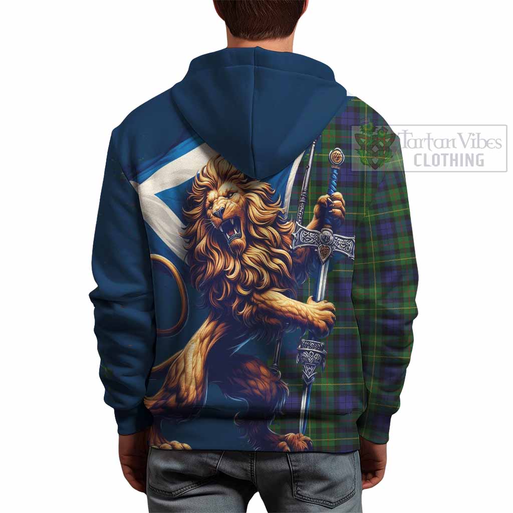 Tartan Vibes Clothing Rollo Tartan Family Crest Hoodie with Scottish Majestic Lion