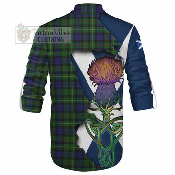 Rollo Tartan Family Crest Ghillie Kilt Shirt Scottish Thistle Celtic Inspired - Tartan Vibes Clothing