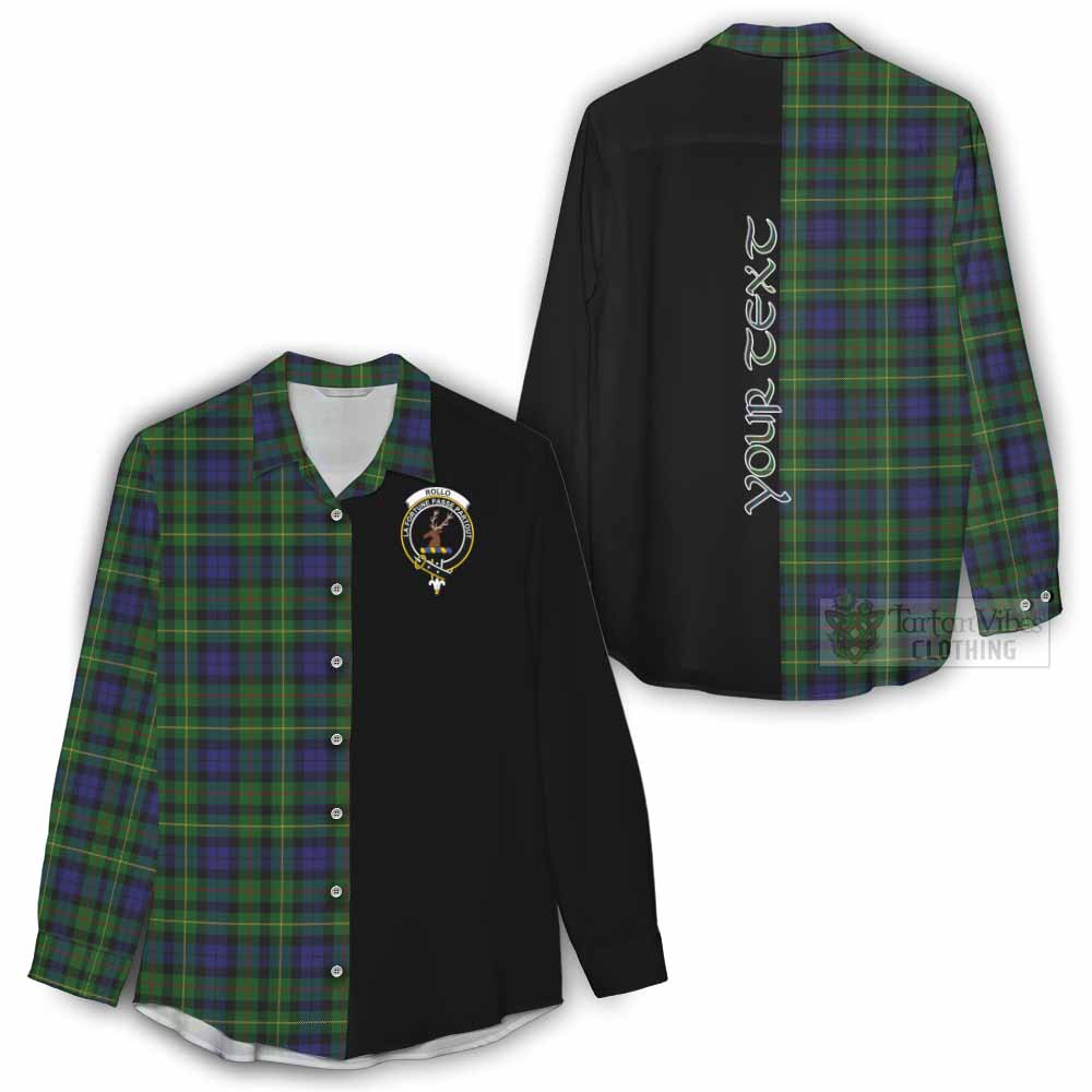 Tartan Vibes Clothing Rollo Tartan Women's Casual Shirt with Family Crest and Half Of Me Style