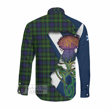 Rollo Tartan Family Crest Long Sleeve Button Shirt Scottish Thistle Celtic Inspired Men's Shirt - Tartan Vibes Clothing