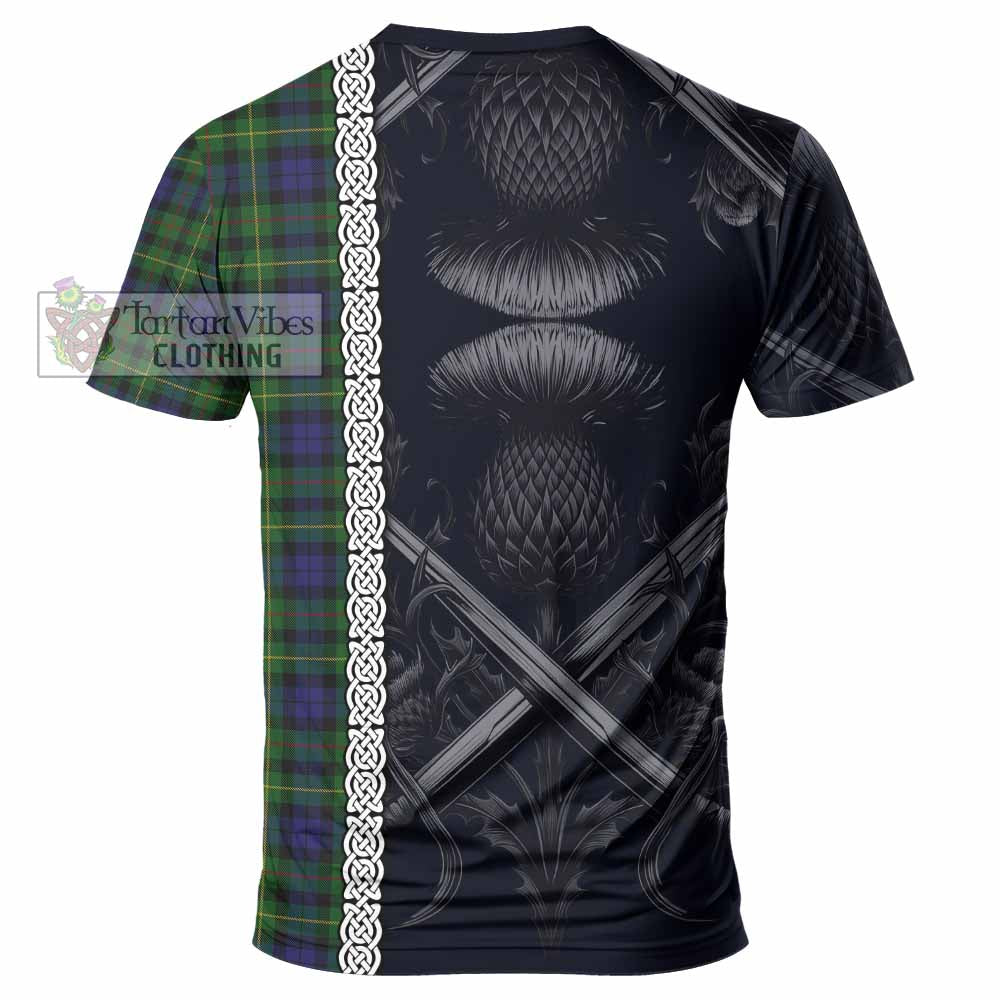 Tartan Vibes Clothing Rollo Tartan T-Shirt with Family Crest Cross Sword Thistle Celtic Vibes