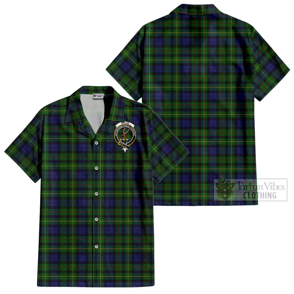 Rollo Tartan Cotton Hawaiian Shirt with Family Crest Kid - Tartan Vibes Clothing