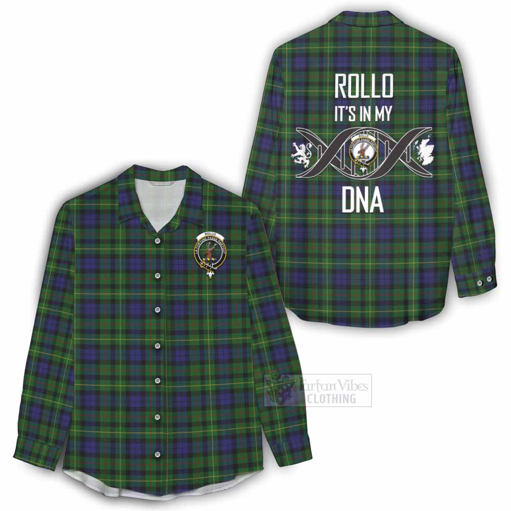 Tartan Vibes Clothing Rollo Tartan Women's Casual Shirt with Family Crest DNA In Me Style