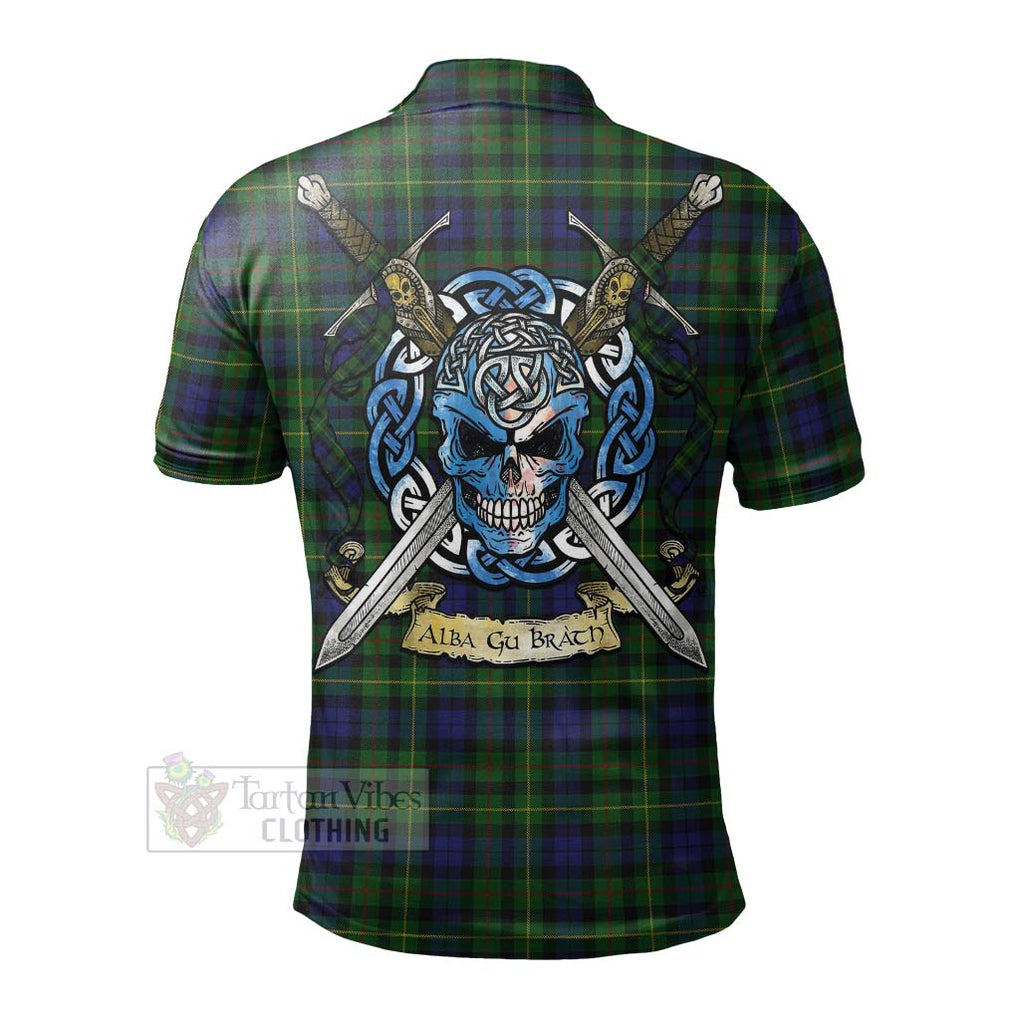 Tartan Vibes Clothing Rollo Tartan Polo Shirt with Family Crest Celtic Skull Style