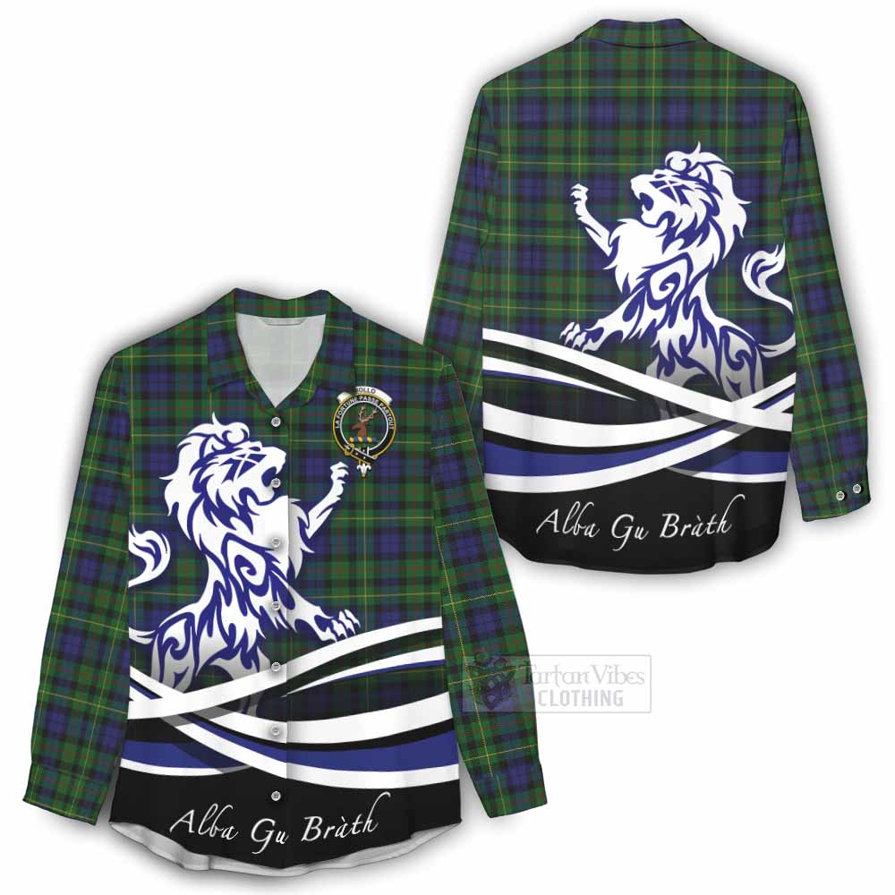 Tartan Vibes Clothing Rollo Tartan Women's Casual Shirt with Alba Gu Brath Regal Lion Emblem