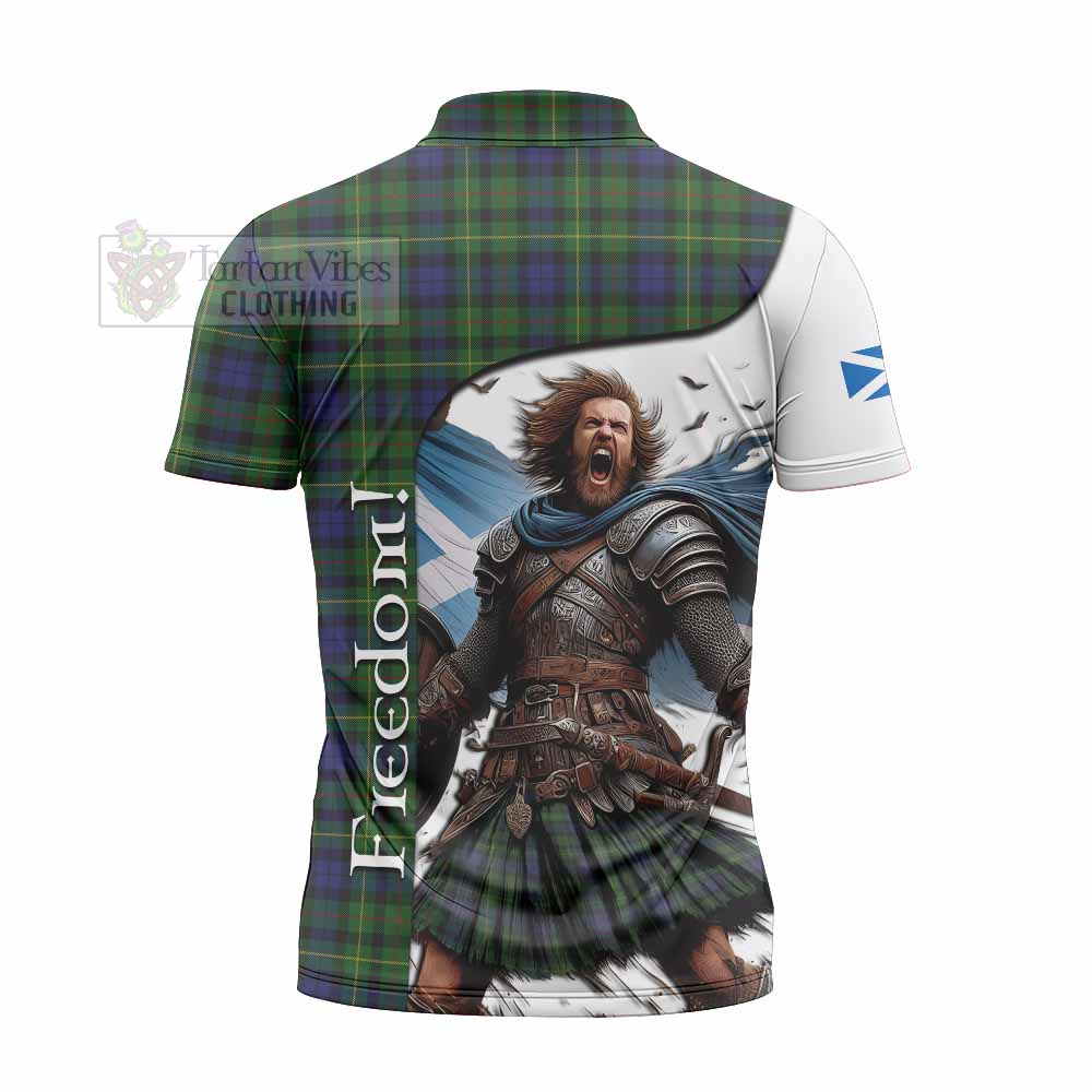 Tartan Vibes Clothing Rollo Crest Tartan Zipper Polo Shirt Inspired by the Freedom of Scottish Warrior