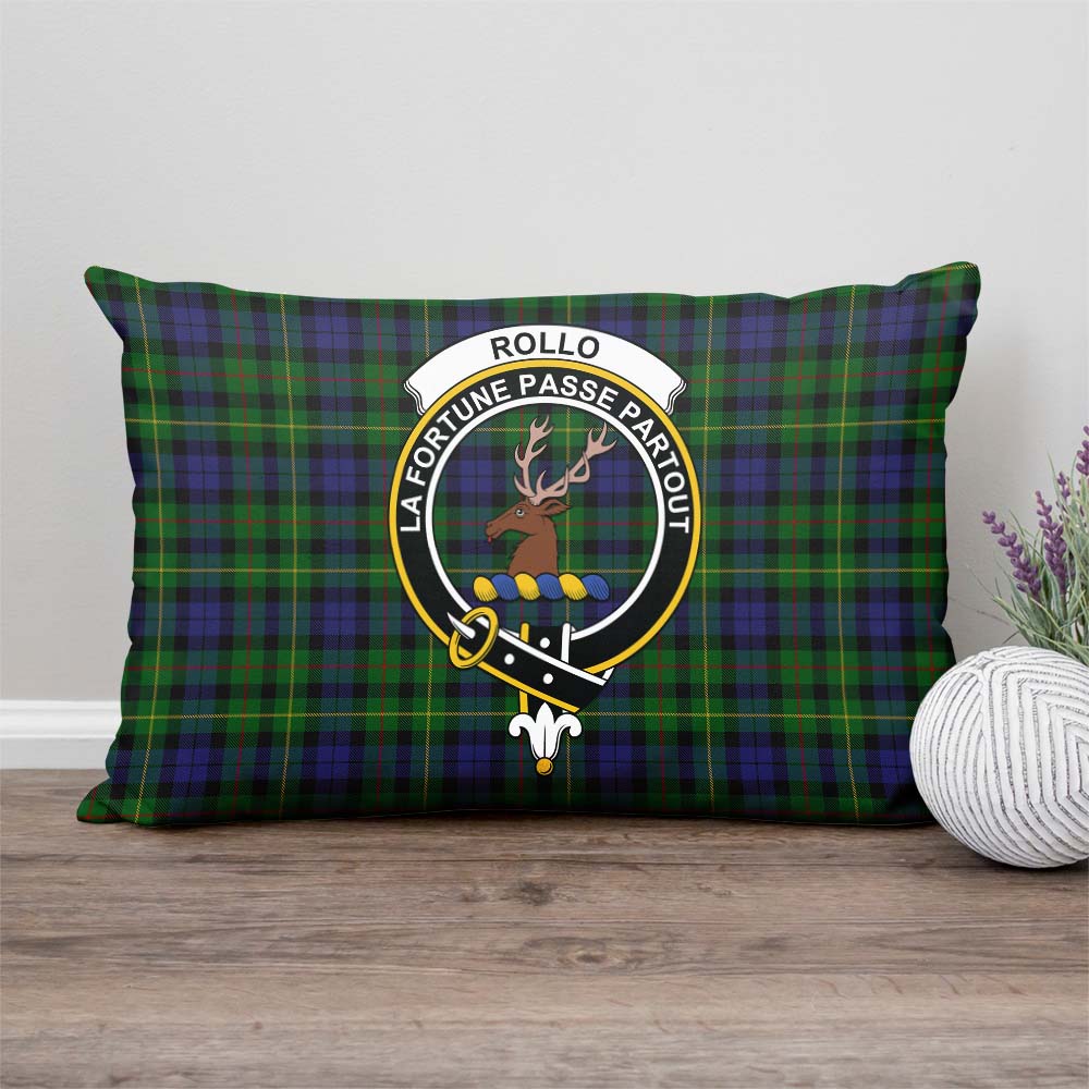 Rollo Tartan Pillow Cover with Family Crest Rectangle Pillow Cover - Tartanvibesclothing