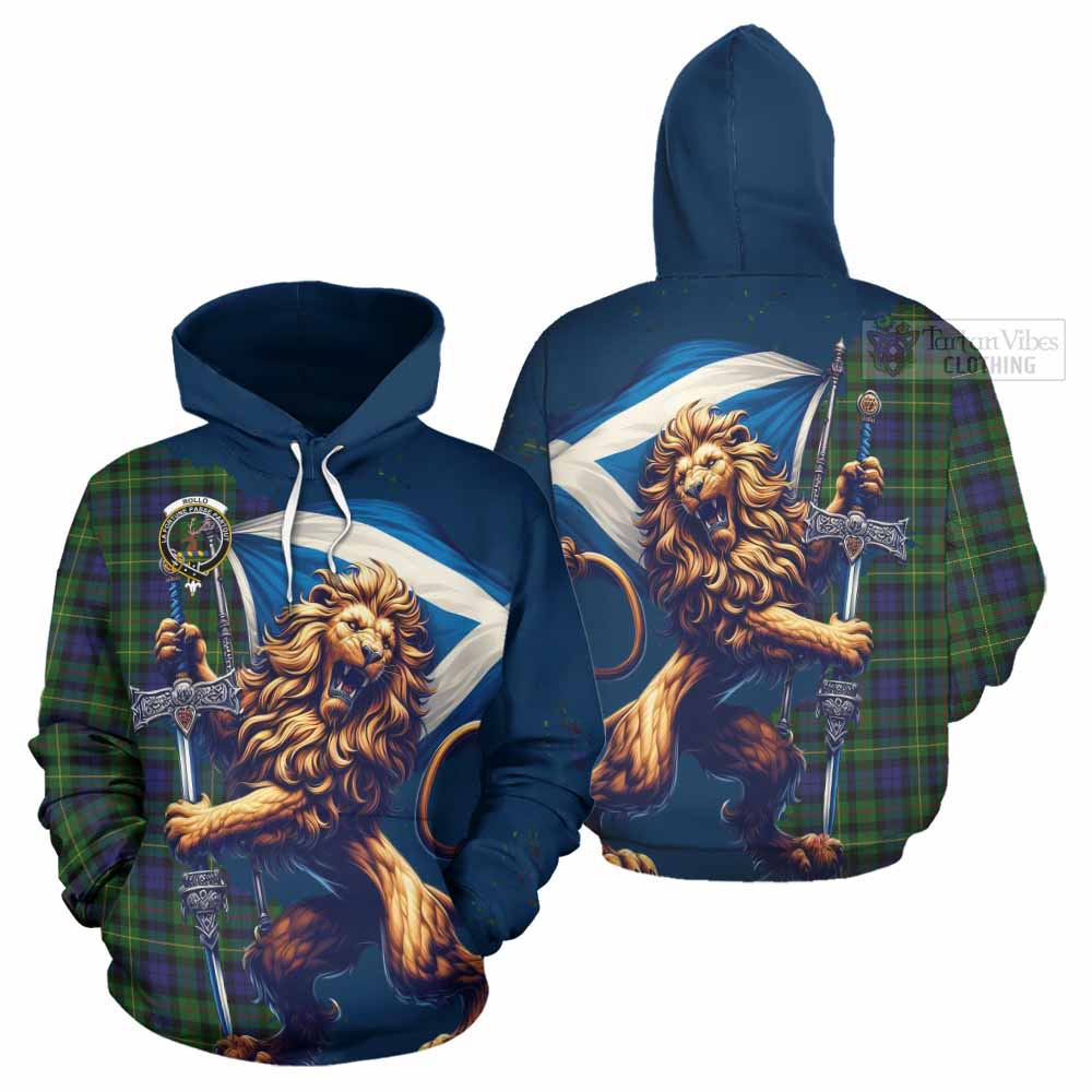 Tartan Vibes Clothing Rollo Tartan Family Crest Hoodie with Scottish Majestic Lion