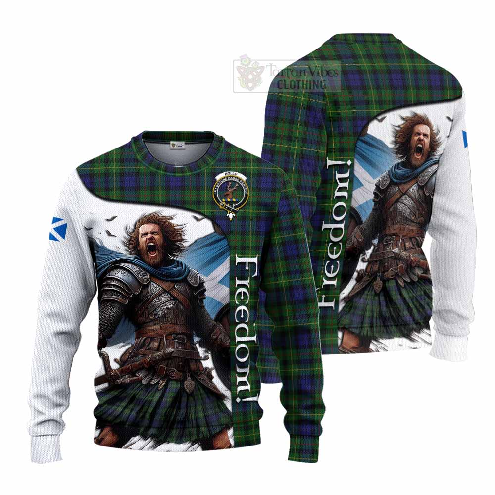 Tartan Vibes Clothing Rollo Crest Tartan Knitted Sweater Inspired by the Freedom of Scottish Warrior