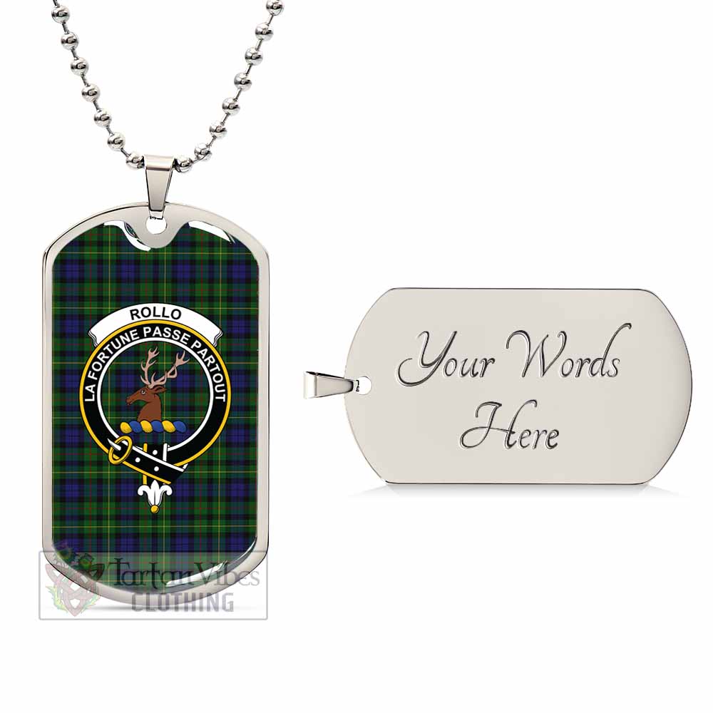 Tartan Vibes Clothing Rollo Tartan Dog Tag Necklace with Family Crest