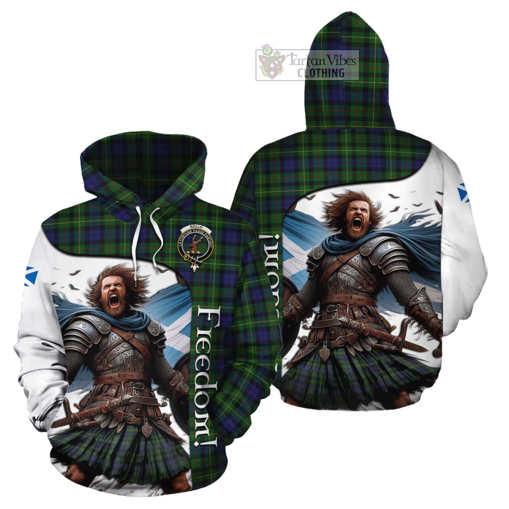 Tartan Vibes Clothing Rollo Crest Tartan Cotton Hoodie Inspired by the Freedom of Scottish Warrior