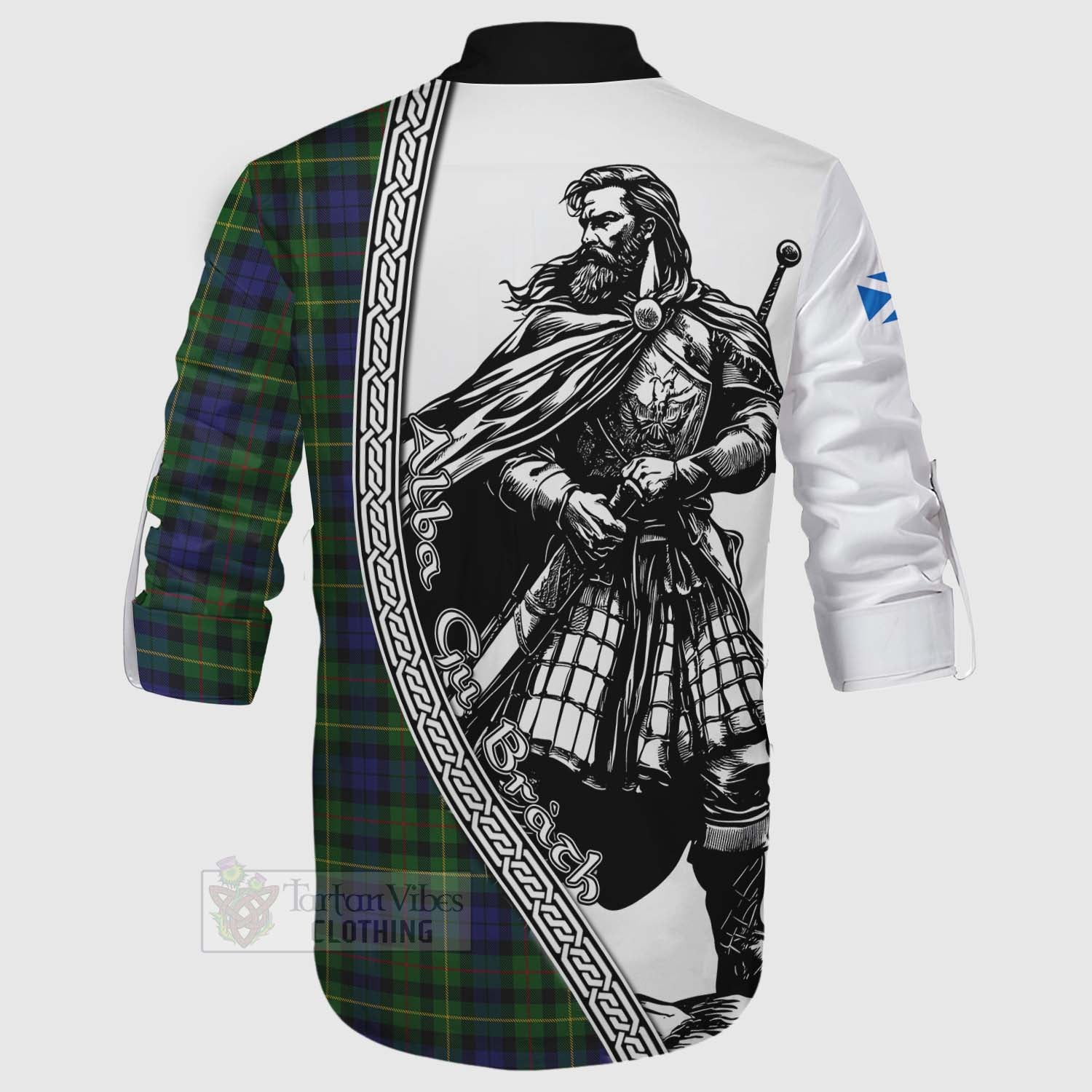 Tartan Vibes Clothing Rollo Tartan Clan Crest Ghillie Kilt Shirt with Highlander Warrior Celtic Style