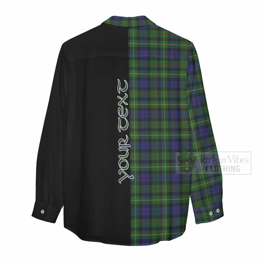 Tartan Vibes Clothing Rollo Tartan Women's Casual Shirt with Family Crest and Half Of Me Style