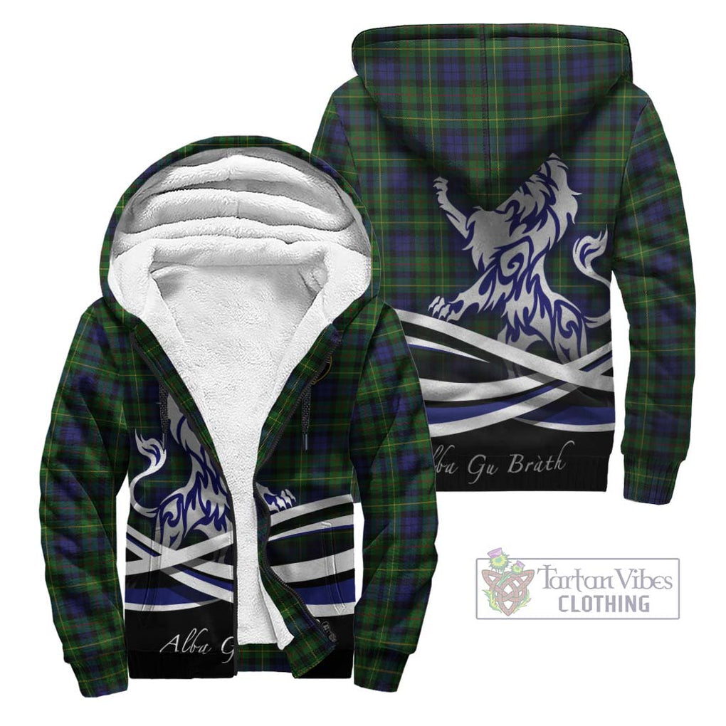 Rollo Tartan Sherpa Hoodie with Alba Gu Brath Regal Lion Emblem Unisex - Tartanvibesclothing Shop