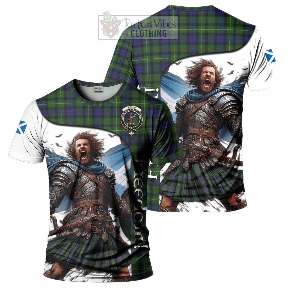 Rollo Crest Tartan T-Shirt Inspired by the Freedom of Scottish Warrior