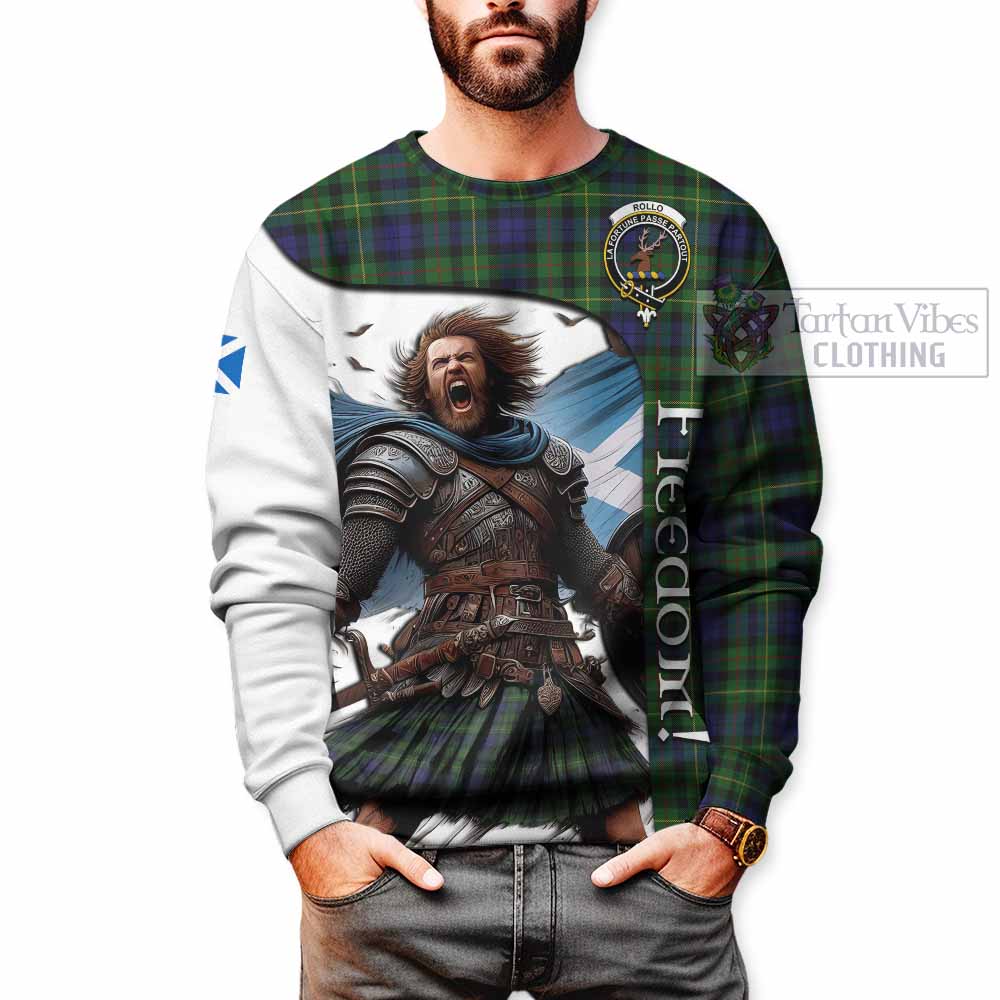 Tartan Vibes Clothing Rollo Crest Tartan Sweatshirt Inspired by the Freedom of Scottish Warrior