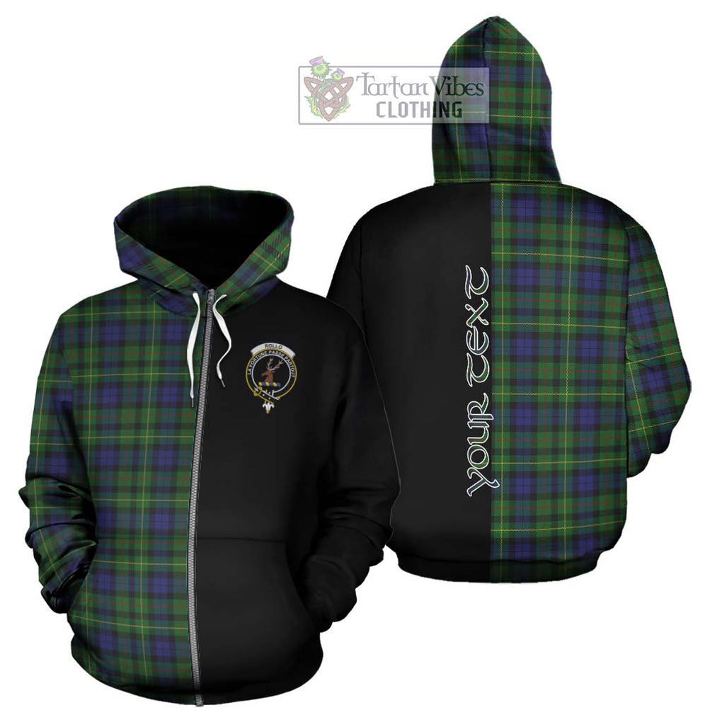 Rollo Tartan Hoodie with Family Crest and Half Of Me Style - Tartanvibesclothing Shop