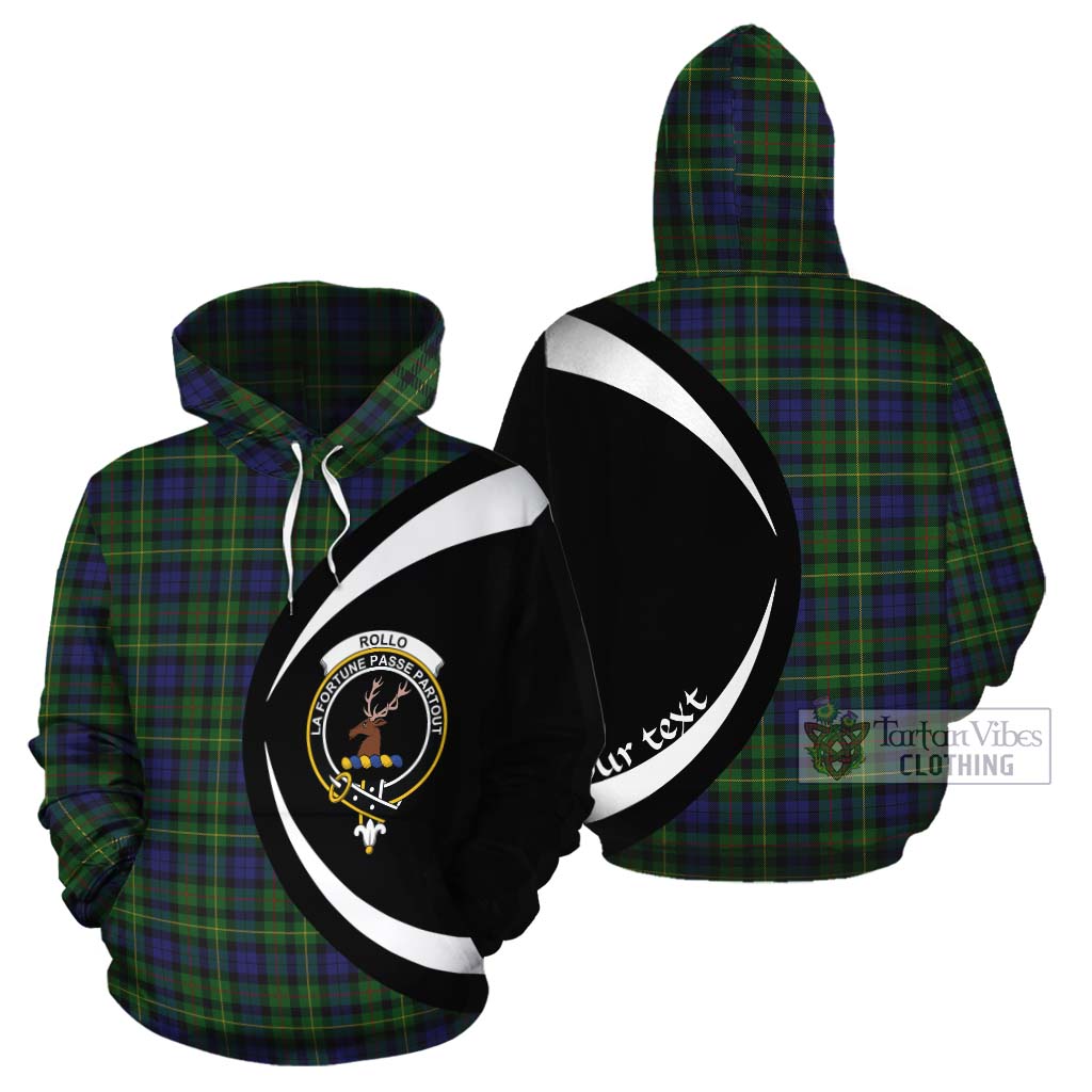 Tartan Vibes Clothing Rollo Tartan Cotton Hoodie with Family Crest Circle Style