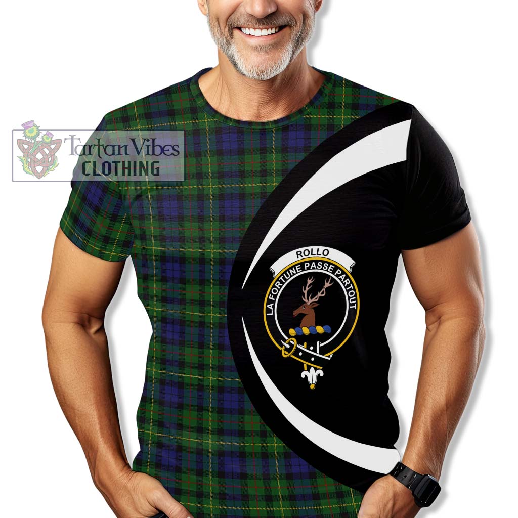 Tartan Vibes Clothing Rollo Tartan T-Shirt with Family Crest Circle Style