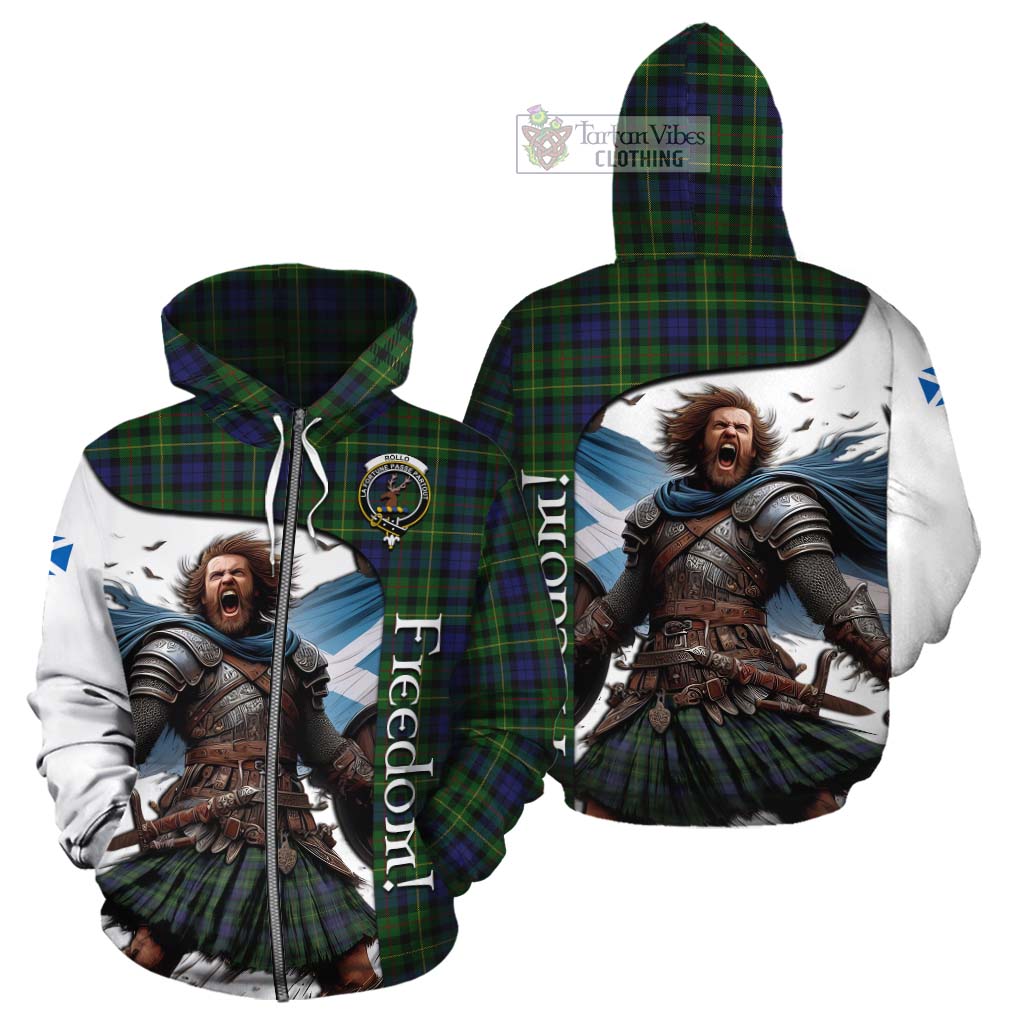 Tartan Vibes Clothing Rollo Crest Tartan Cotton Hoodie Inspired by the Freedom of Scottish Warrior