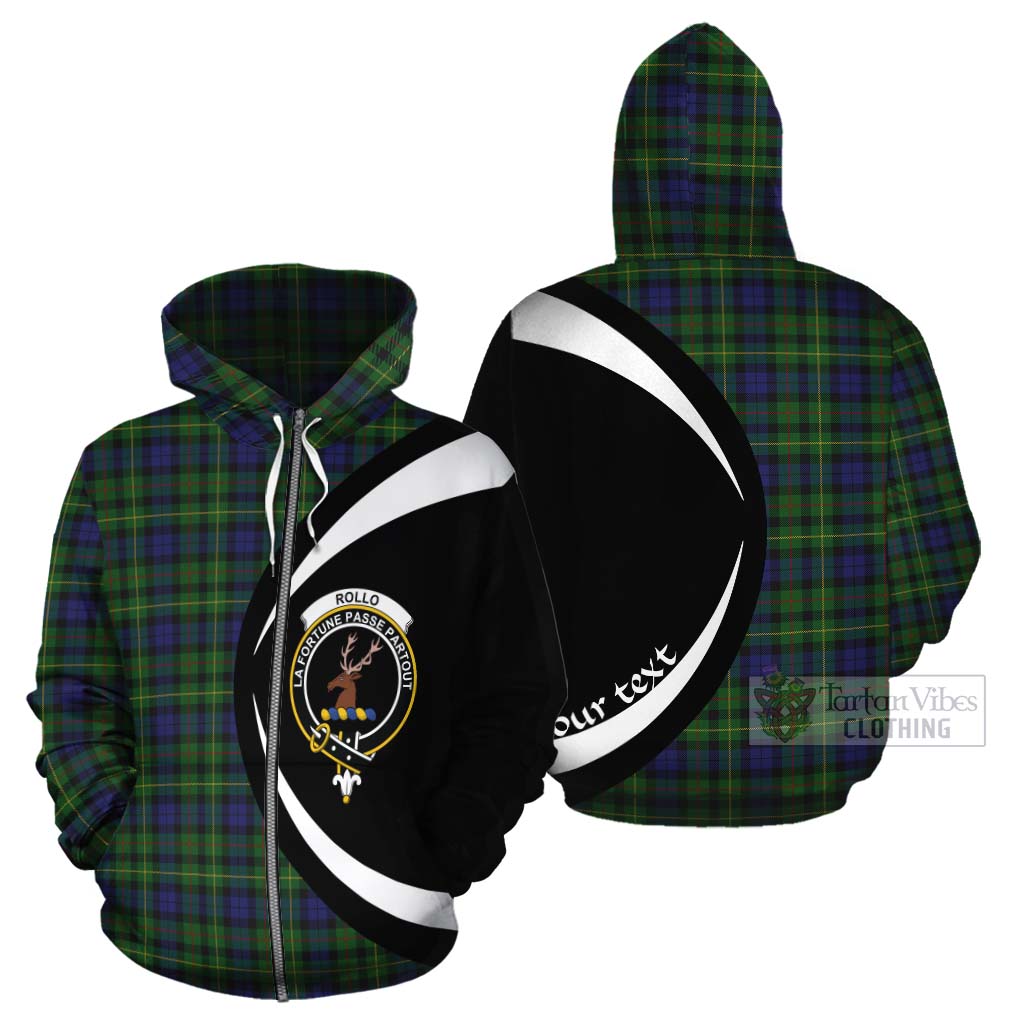 Tartan Vibes Clothing Rollo Tartan Cotton Hoodie with Family Crest Circle Style