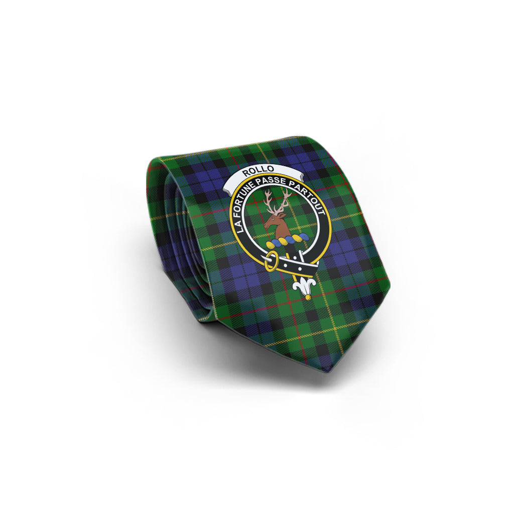 Rollo Tartan Classic Necktie with Family Crest - Tartan Vibes Clothing