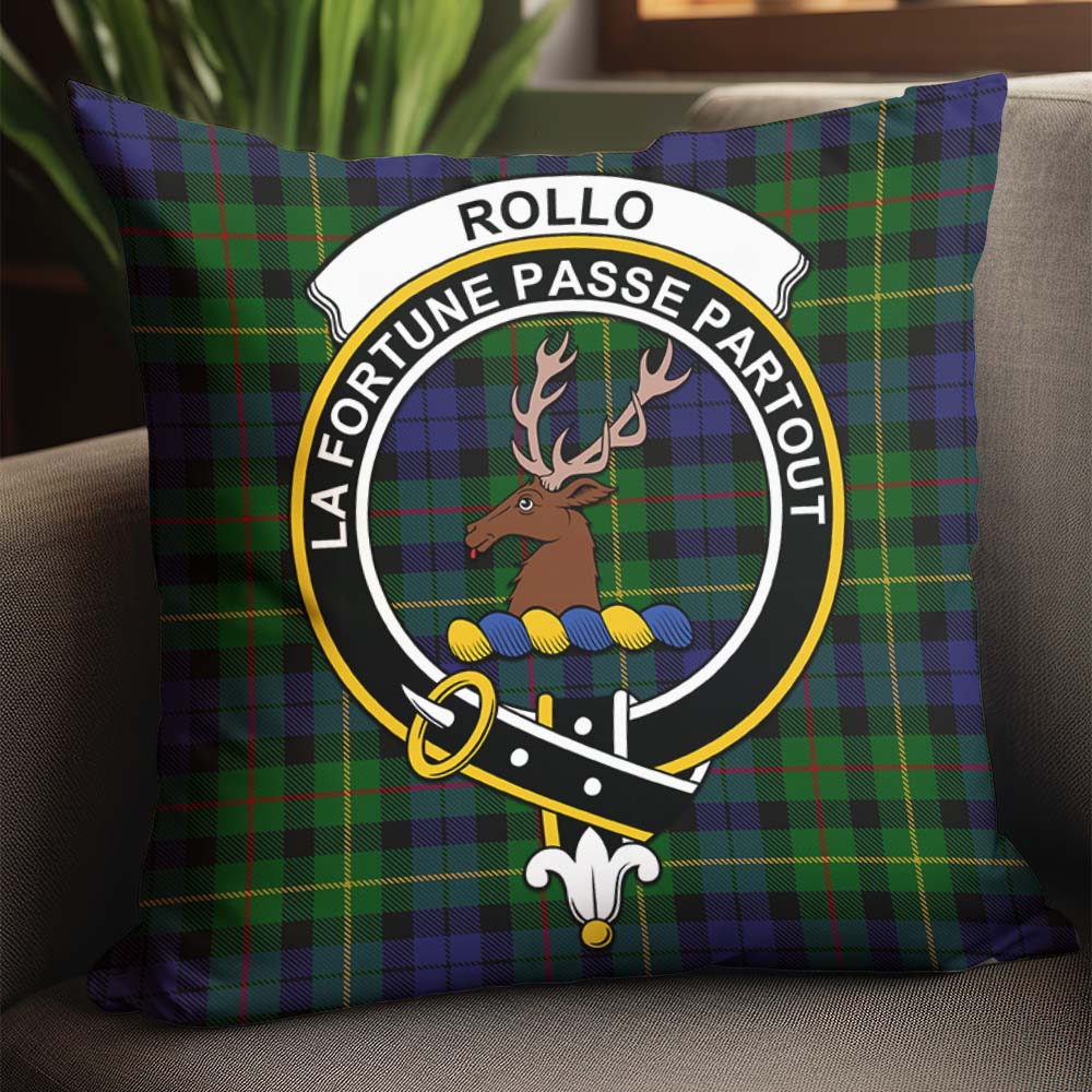 Rollo Tartan Pillow Cover with Family Crest - Tartanvibesclothing