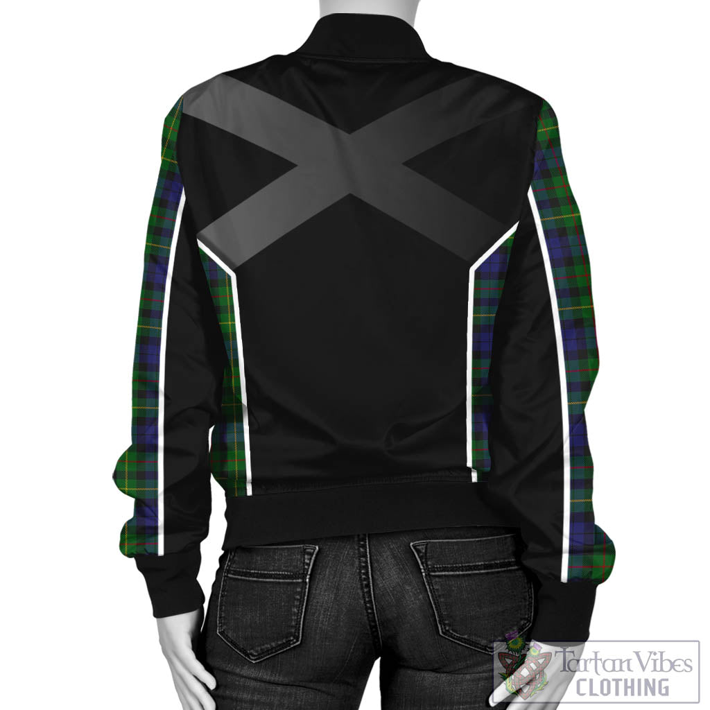 Tartan Vibes Clothing Rollo Tartan Bomber Jacket with Family Crest and Scottish Thistle Vibes Sport Style