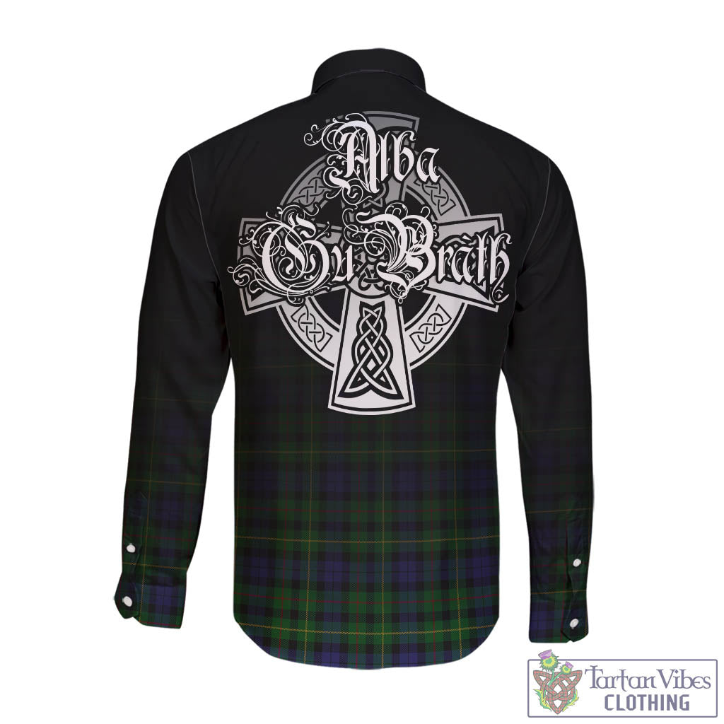 Tartan Vibes Clothing Rollo Tartan Long Sleeve Button Up Featuring Alba Gu Brath Family Crest Celtic Inspired