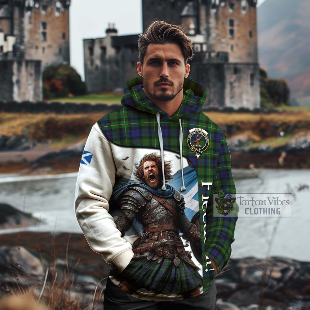 Tartan Vibes Clothing Rollo Crest Tartan Cotton Hoodie Inspired by the Freedom of Scottish Warrior