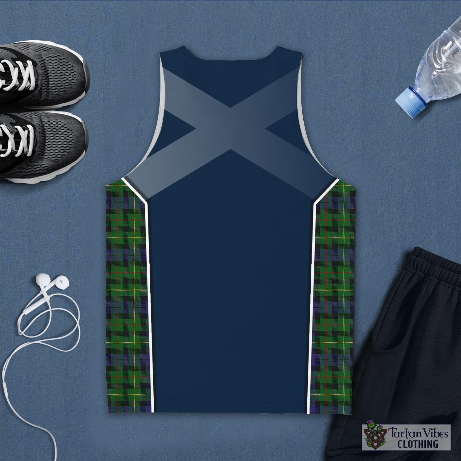 Tartan Vibes Clothing Rollo Tartan Men's Tanks Top with Family Crest and Scottish Thistle Vibes Sport Style