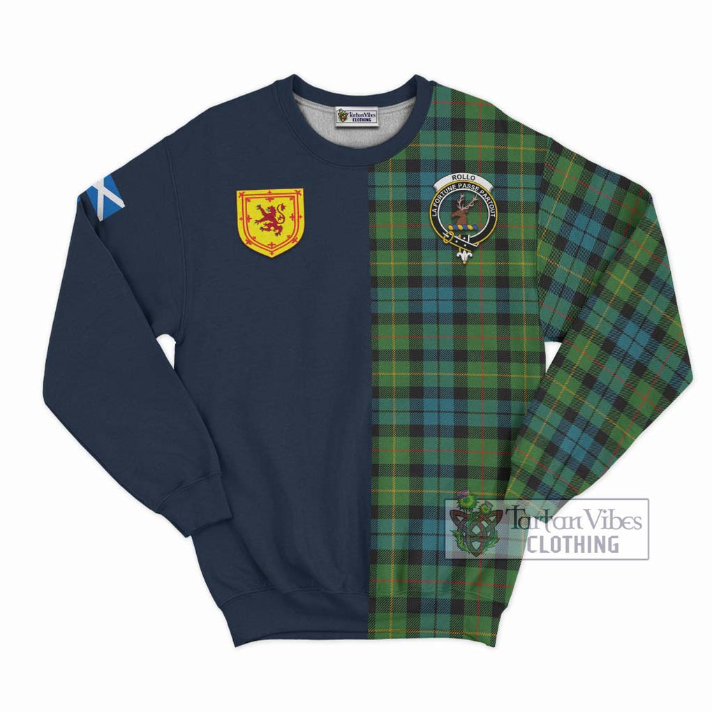 Tartan Vibes Clothing Rollo Ancient Tartan Sweatshirt with Scottish Lion Royal Arm Half Style