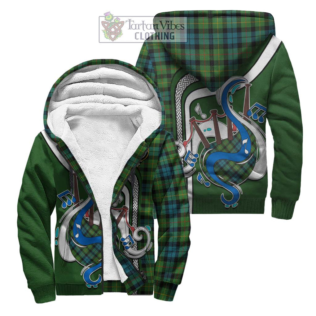 Rollo Ancient Tartan Sherpa Hoodie with Epic Bagpipe Style Unisex S - Tartanvibesclothing Shop