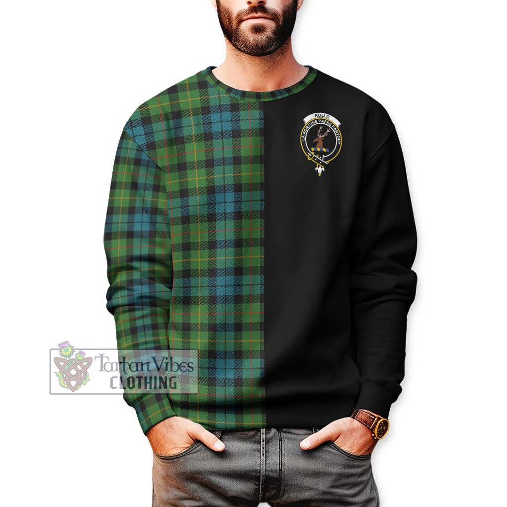 Rollo Ancient Tartan Sweatshirt with Family Crest and Half Of Me Style Unisex - Tartanvibesclothing Shop