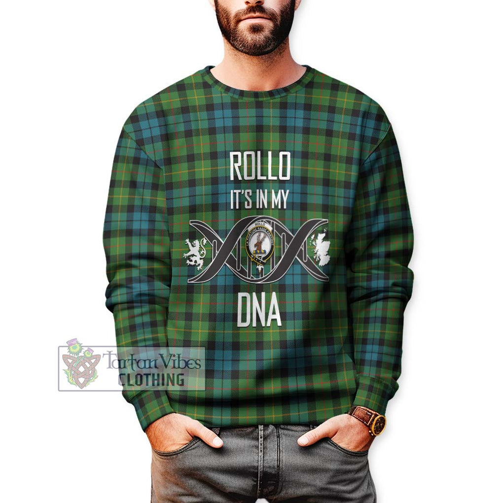 Rollo Ancient Tartan Sweatshirt with Family Crest DNA In Me Style Unisex - Tartanvibesclothing Shop