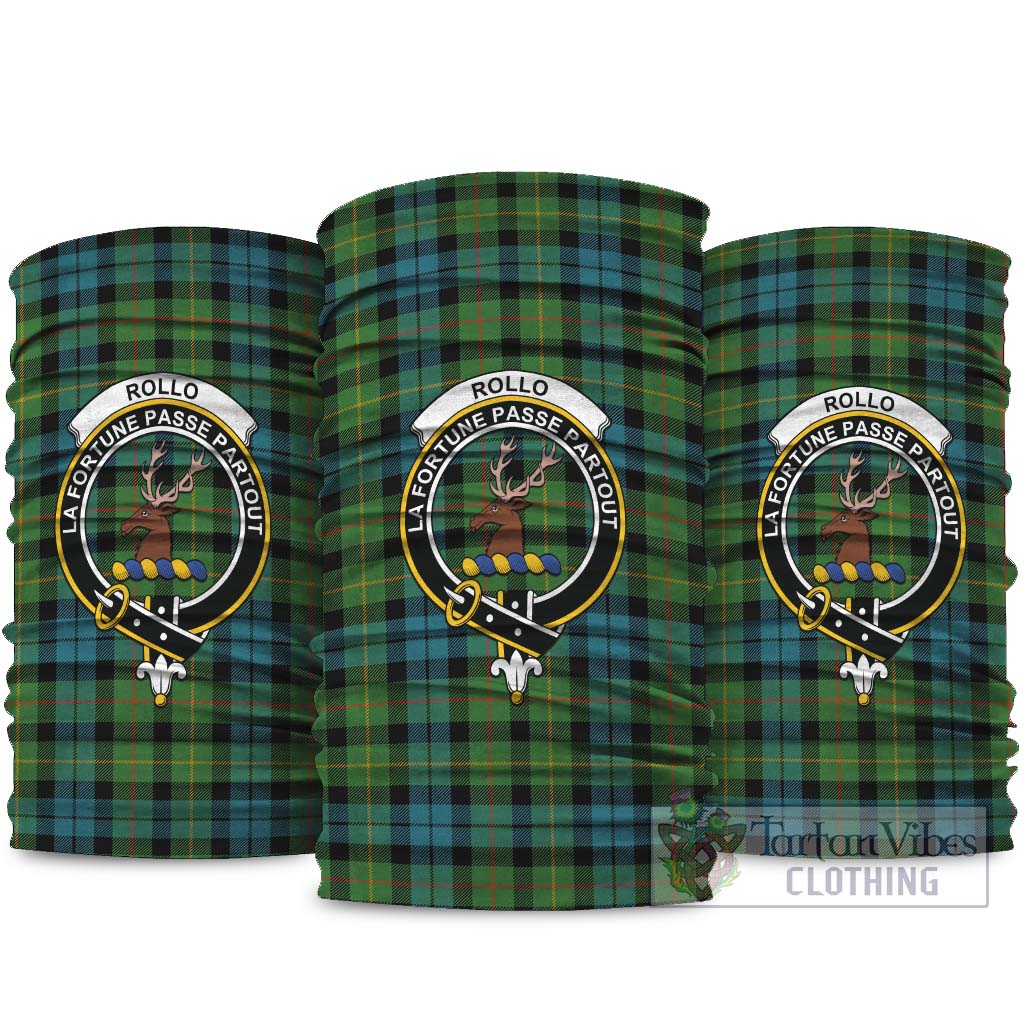 Rollo Ancient Tartan Neck Gaiters, Tartan Bandanas, Tartan Head Band with Family Crest