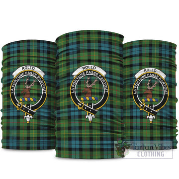 Rollo Ancient Tartan Neck Gaiters, Tartan Bandanas, Tartan Head Band with Family Crest